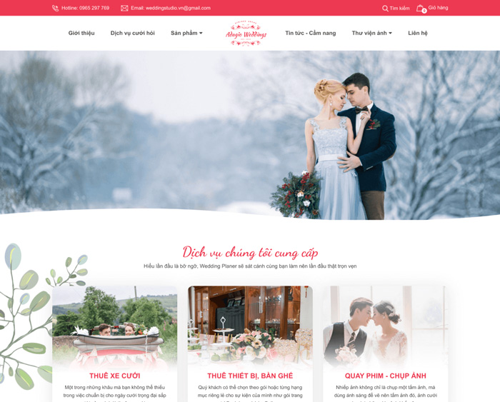 Thiết kế web chụp ảnh cưới chuyên nghiệp tại Đà Nẵng